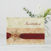 Uitnodigingskaarten voor rustige rode winterbruilo kaart (Staand voorkant)