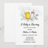 Uitnodigingskaarten voor The Baby is Brewing Baby  Kaart (Voorkant / Achterkant)