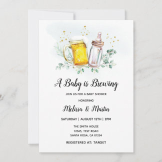 Uitnodigingskaarten voor The Baby is Brewing Baby  Kaart