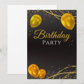 Uitnodigingskaarten voor verjaardagsfeestje kaart (Voorkant / Achterkant)