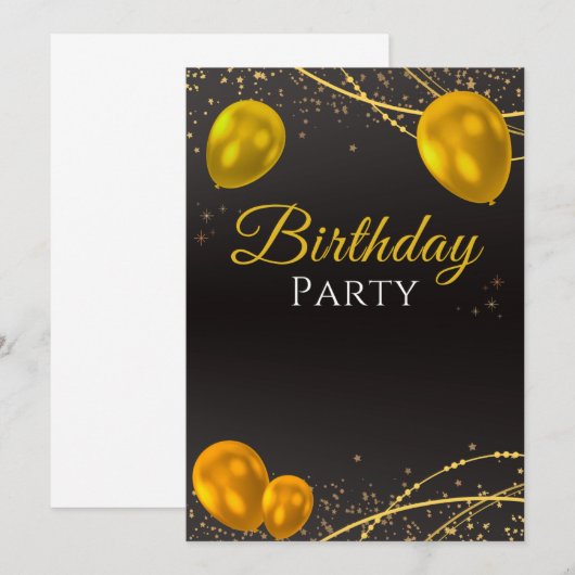 Uitnodigingskaarten voor verjaardagsfeestje kaart (Voorkant / Achterkant)