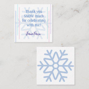 Uitnodigingskaartje ijsprinses 4de verjaardagsfees vierkante visitekaartje