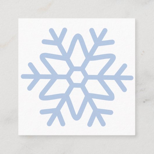 Uitnodigingskaartje ijsprinses 4de verjaardagsfees vierkante visitekaartje (Achterkant)