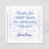 Uitnodigingskaartje ijsprinses 4de verjaardagsfees vierkante visitekaartje (Voorkant)