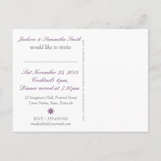 Uitnodigingskaartje voor exotisch oosters dinerfee uitnodiging briefkaart (Achterkant)