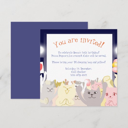 Uitnodigingskatten voor kleine partijen kaart (Voorkant / Achterkant)