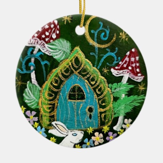 Uitnodigingskeramische rondeversiering keramisch ornament (Voorkant)