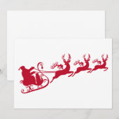 Uitnodigingskerstman met zijn slee en herders kaart (Voorkant / Achterkant)