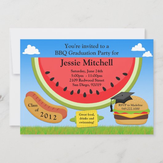Uitnodigingsklasse BBQ Graduation Party van 2013 Kaart (Voorkant)