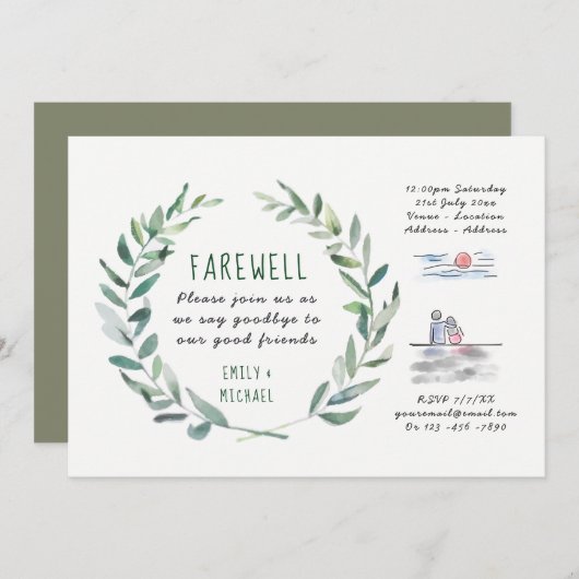 Uitnodigingskraft - Rustige kunst uit de feesten Kaart (Voorkant / Achterkant)