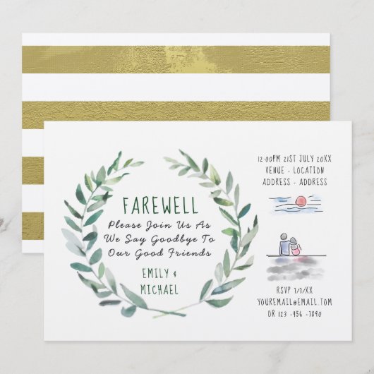 Uitnodigingskraft - Rustige kunst uit de feesten Kaart (Voorkant / Achterkant)