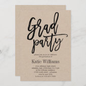 UitnodigingsKraft voor Charm Graduation Party in B Kaart (Voorkant / Achterkant)