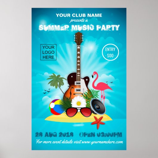 Uitnodigingsmanager voor de Club/Corporate Summer Poster (Voorkant)