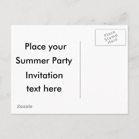 Uitnodigingsontwerp voor de zomerpartij uitnodiging briefkaart (Achterkant)
