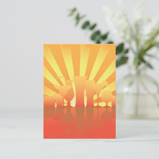 Uitnodigingsontwerp voor de zomerpartij uitnodiging briefkaart (Staand voorkant)