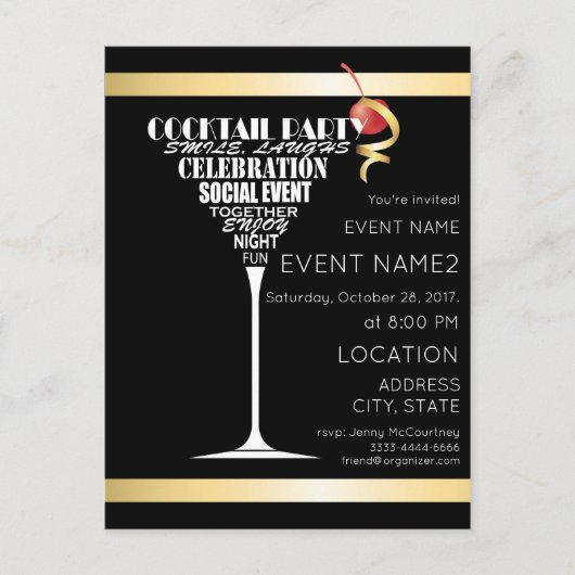 Uitnodigingsontwerp voor feestje. uitnodiging briefkaart (Voorkant)