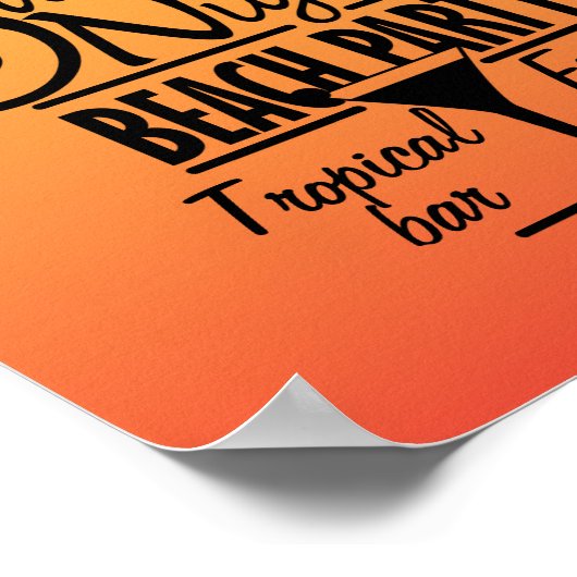 Uitnodigingsontwerp voor zomernachten op strand poster (Hoek)