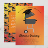 Uitnodigingsoproep van de BQ Grill Graduy Party Kaart (Voorkant / Achterkant)