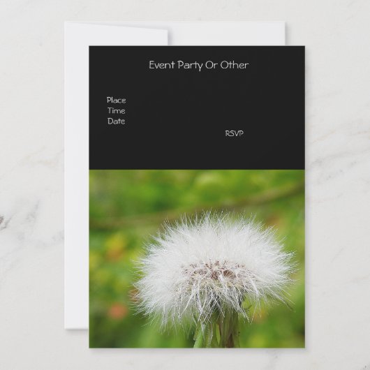 uitnodigingspaardebloem kaart (Achterkant)