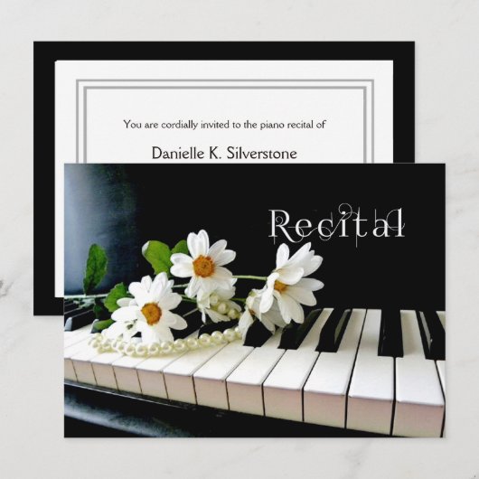 Uitnodigingspaarzen en bloemen in de Piano-overweg Kaart (Voorkant / Achterkant)