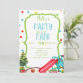 Uitnodigingspark voor afspeeldag in openlucht kaart (Staand voorkant)