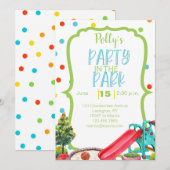 Uitnodigingspark voor afspeeldag in openlucht kaart (Voorkant / Achterkant)