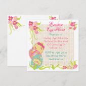 Uitnodigingspartij bij paaseieren kaart (Voorkant / Achterkant)