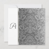 Uitnodigingsplein  Damask Grey Kaart (Voorkant)
