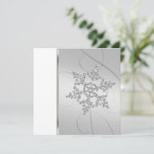 Uitnodigingsplein Silver Crystal Snowflake Kaart (Staand voorkant)