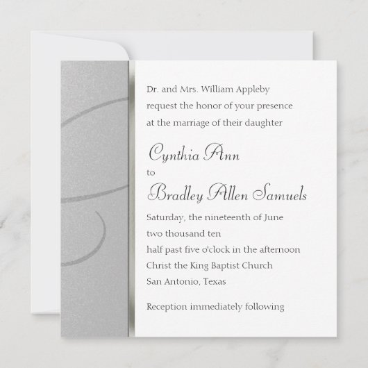 Uitnodigingsplein Silver Crystal Snowflake Kaart (Achterkant)