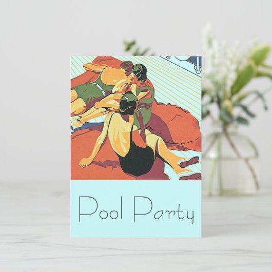 uitnodigingspool Koel Decozwemmers Kaart (Staand voorkant)