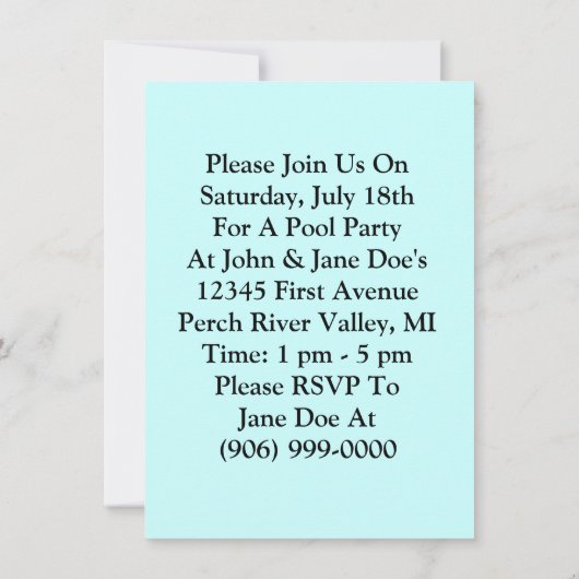 uitnodigingspool Koel Decozwemmers Kaart (Achterkant)