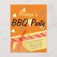 Uitnodigingspost voor hotdog-barbecue-verjaardagsf