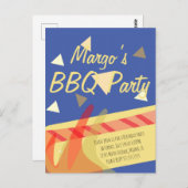 Uitnodigingspost voor hotdog kookfeest BBQ verjaar Briefkaart (Voorkant / Achterkant)