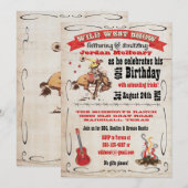 Uitnodigingsposter voor verjaardagsfeestje in Wild Kaart (Voorkant / Achterkant)