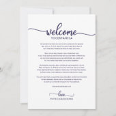 Uitnodigingsprogramma Trouwweekend Chic Navy Blauw Kaart (Voorkant)