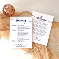 Uitnodigingsprogramma Trouwweekend Chic Navy Blauw