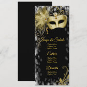 Uitnodigingsprogramma's voor Masquerade Verjaardag Kaart (Voorkant / Achterkant)