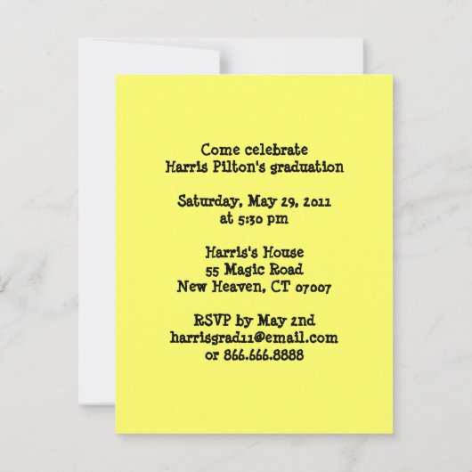 Uitnodigingsschool voor afgestudeerden 7 kaart (Achterkant)