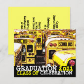 Uitnodigingsschool voor afgestudeerden 7 kaart (Voorkant / Achterkant)