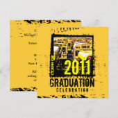 Uitnodigingsschool voor afgestudeerden 9 kaart (Voorkant / Achterkant)