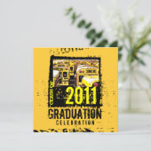 Uitnodigingsschool voor afgestudeerden 9 kaart (Staand voorkant)