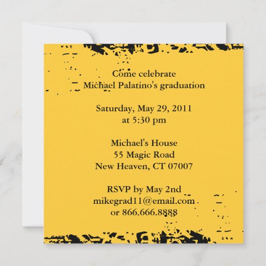 Uitnodigingsschool voor afgestudeerden 9 kaart (Achterkant)