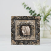 Uitnodigingsservice Black Brown Lijst Kaart (Staand voorkant)