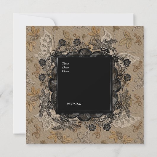 Uitnodigingsservice Black Brown Lijst Kaart (Achterkant)