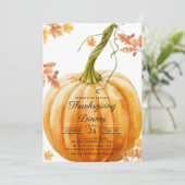 Uitnodigingssjabloon voor Thanksgiving Kaart (Staand voorkant)