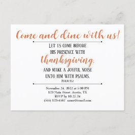 Uitnodigingstekst voor Thanksgiving-diner Briefkaart