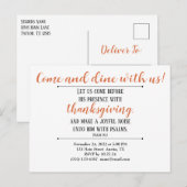 Uitnodigingstekst voor Thanksgiving Dinner Briefkaart (Voorkant / Achterkant)