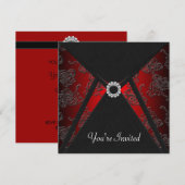 Uitnodigingstemplate voor alle gelegenheden Zwarte Kaart (Voorkant / Achterkant)