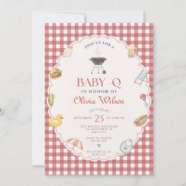 Uitnodigingstemplate voor Baby-Q-douche Bewerkbaar Kaart